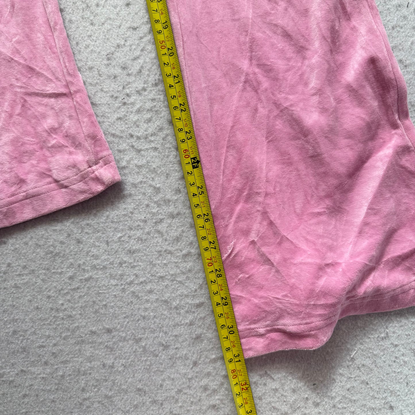 Vintage Juicy Couture Womens Pink Velour Flare Track Pant Pocket Dog Logo Size S