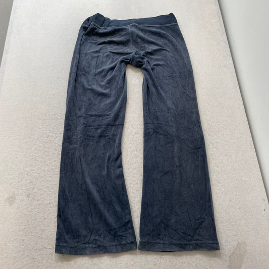 Vintage Juicy Couture Women's Charcoal Grey Velour Flared Leg Track Pants Size S