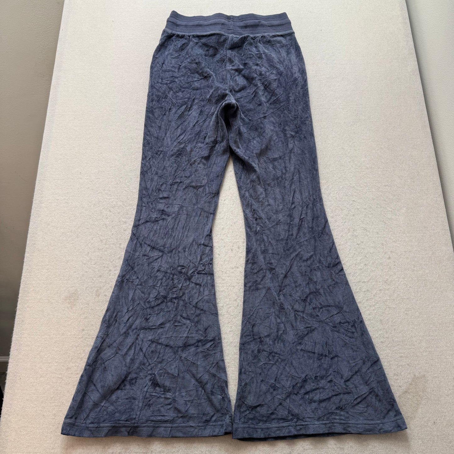 Vintage Juicy Couture Women's Charcoal Grey Velour Flared Leg Track Pants Size S