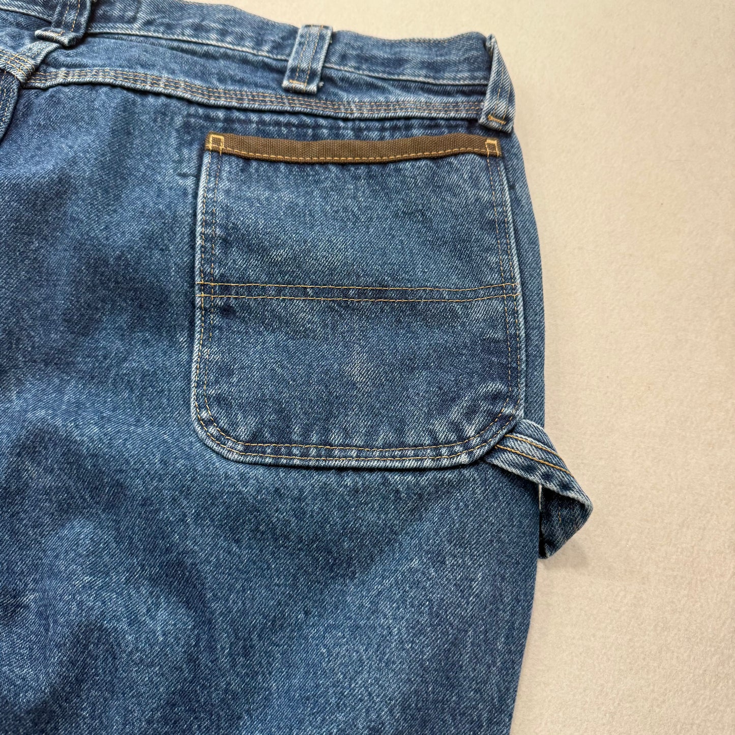 Wrangler Men's Blue Riggs Workwear Carpenter Denim Jeans Relaxed Fit Size 44x32