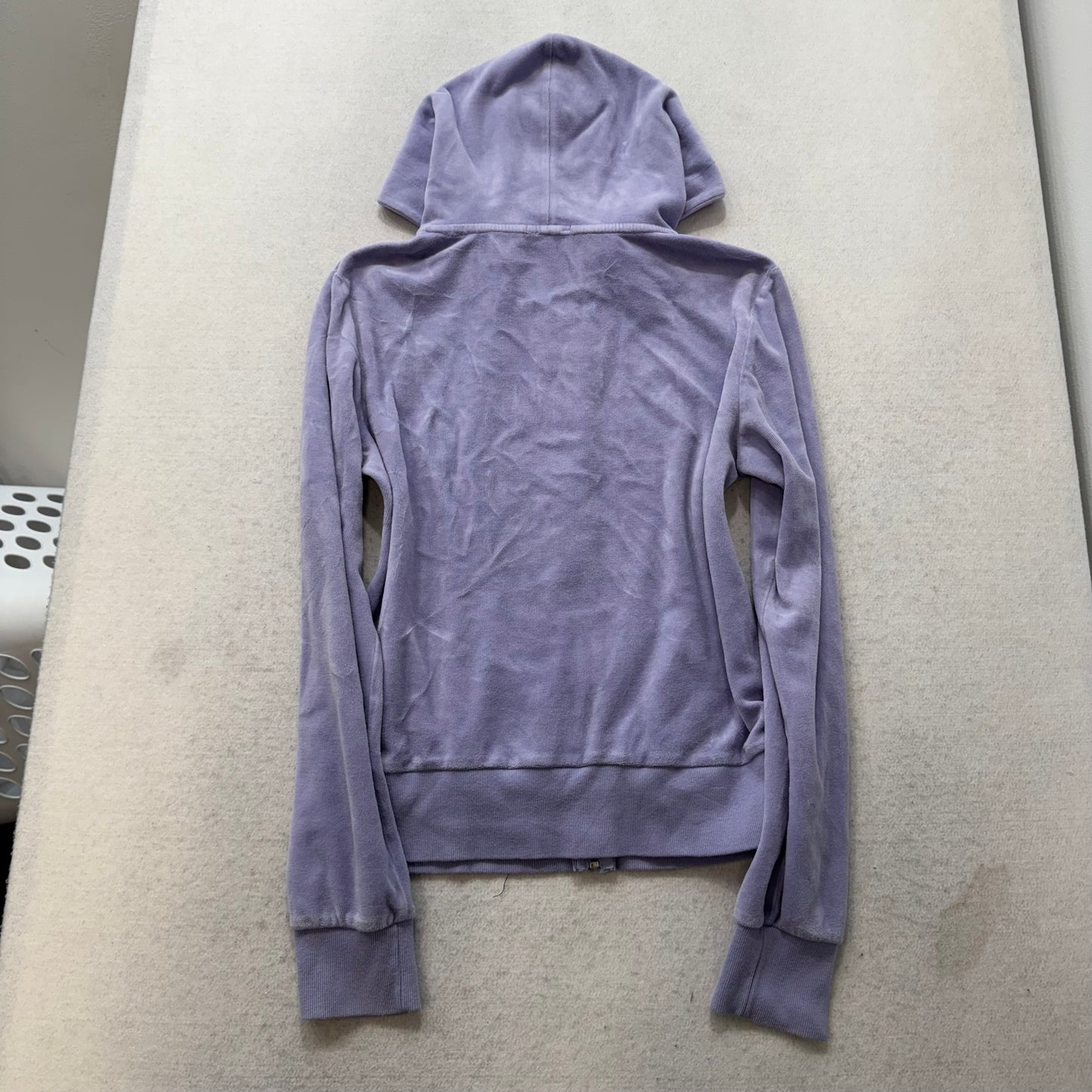 Vintage Juicy Couture Women's Lavender Velour Full Zip Hoodie Loungewear Size L