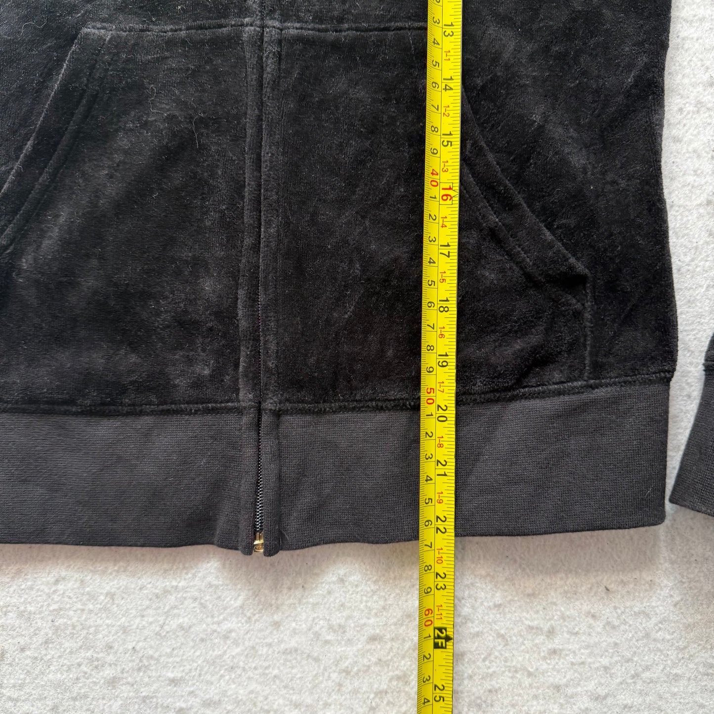 Vtg Juicy Couture Choose Juicy Black Velour Tracksuit Set Hoodie & Pant Size S