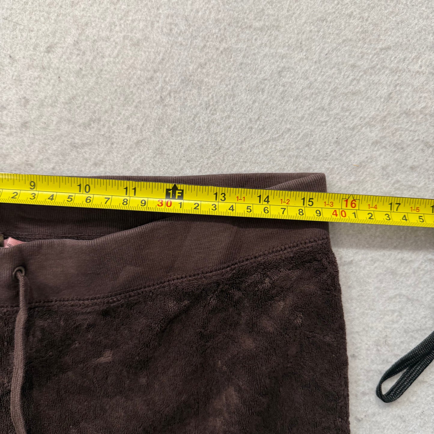 Juicy Couture Women's Brown Terry Cloth Wide Leg Capris Pant Drawstring Size M