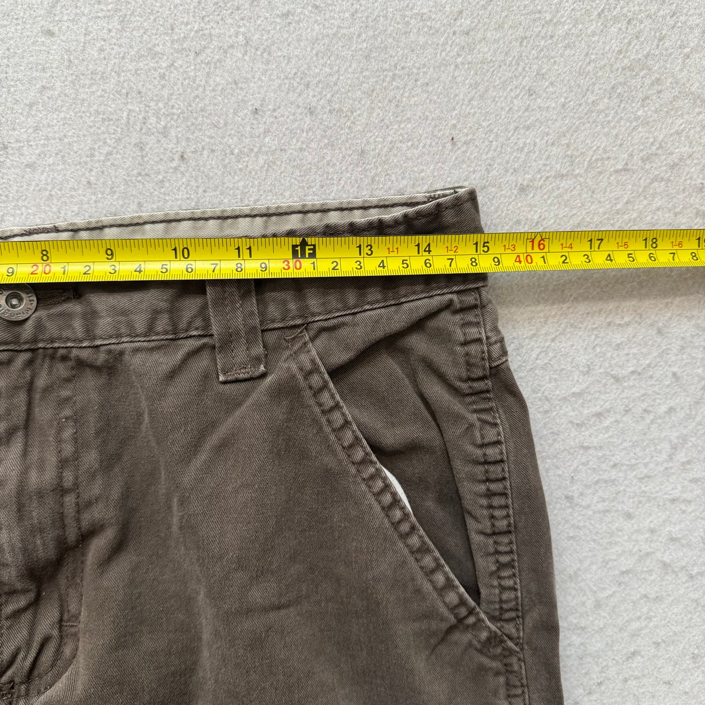 Wrangler Originals Mens Olive Cotton Baggy Cargo Pants Utility Pocket Size 30x30