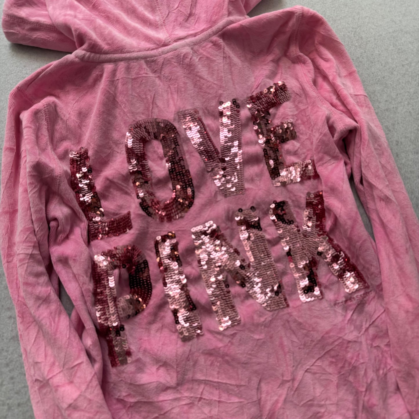Victoria's Secret PINK Women's Pink Sequin Love Velour Tracksuit Set Size S/XS