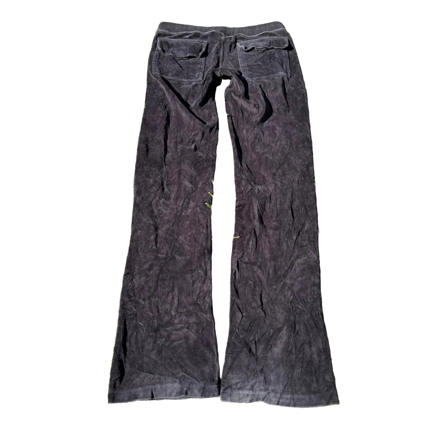 Vintage Juicy Couture Women's Charcoal Gray Velour Flared Track Pant Y2k Size S