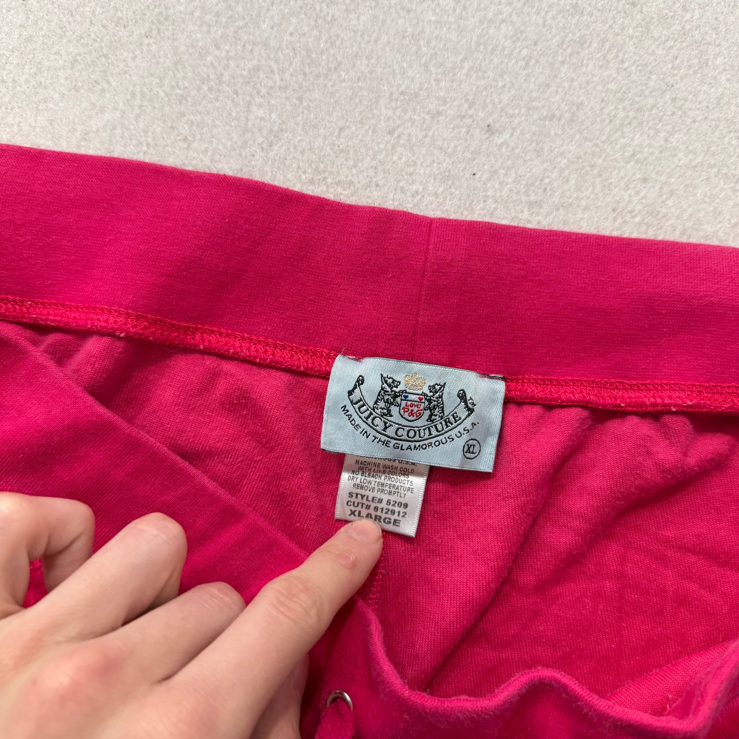 Juicy Couture Women's Dark Hot Pink Flare Track Pant Rhinestone Logo Y2K Size XL