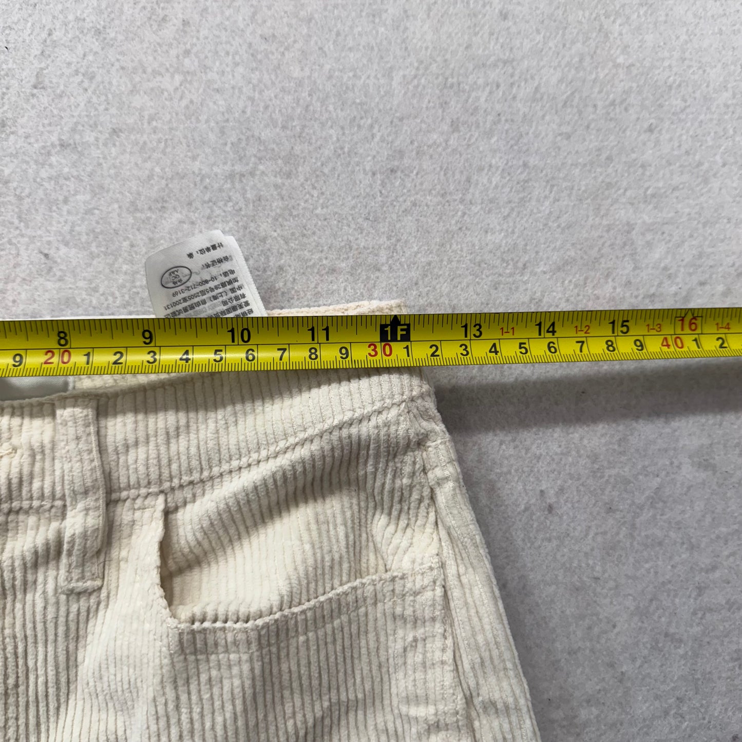 Hollister Women's Cream Corduroy Slim Straight Fit Pant Aesthetic Size 26