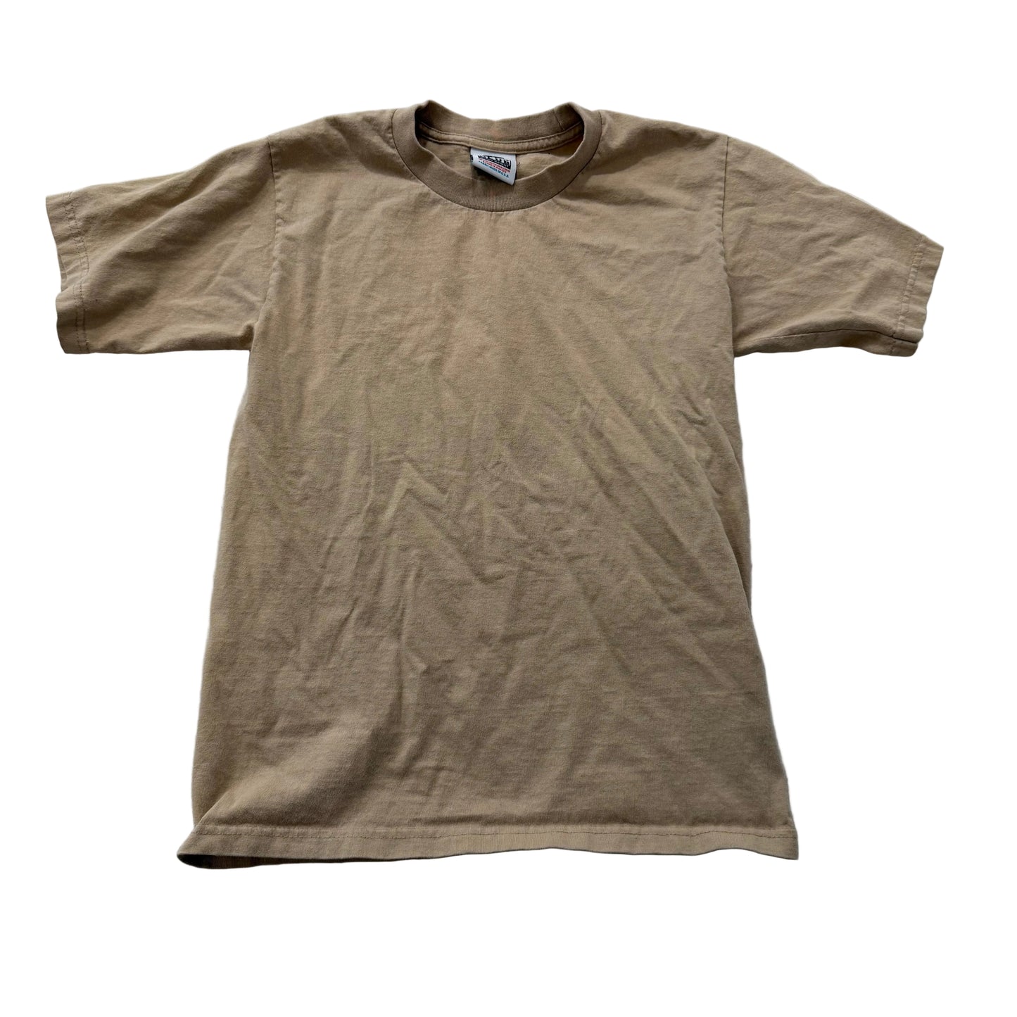 Pro Club Mens Taupe Cotton T-Shirt Short Sleeves Crew Neck Streetwear Tee Size S