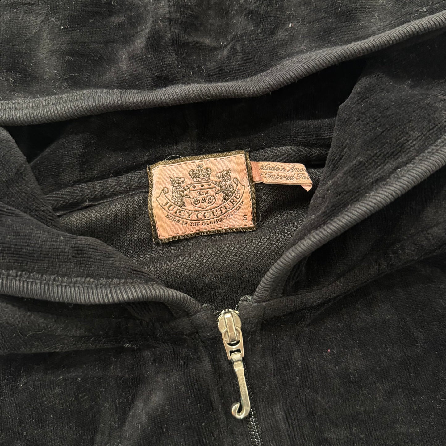 Vintage Juicy Couture “Scottie Dogs” Black Hoodie Embroidered Rhinestones Size S