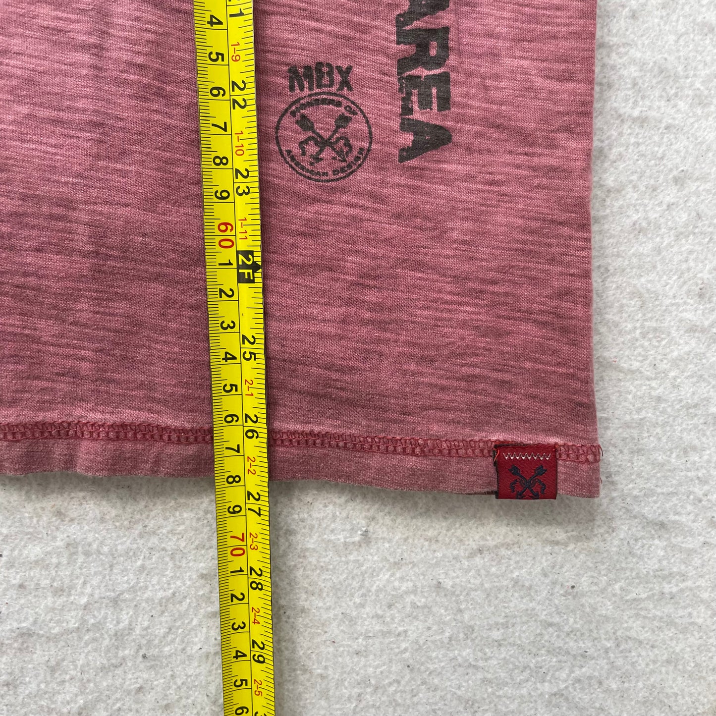 MBX Men's Dusty Rose Cotton T-Shirt Pullover Short Sleeve Notchneck Logo Size M