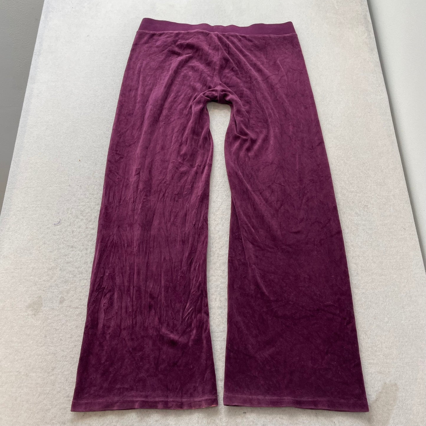 Vtg Juicy Couture Of Queen Couture Women's Burgundy Velour Tracksuit Set Size L
