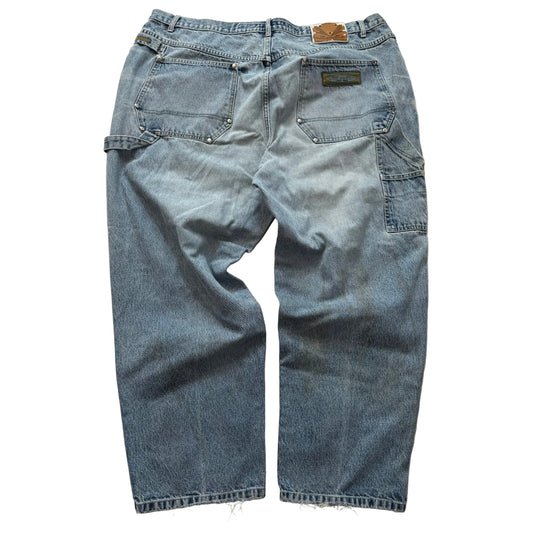 Paco Sports Men's Light Wash Blue Denim Baggy Wide Leg Carpenter Jeans Size 46