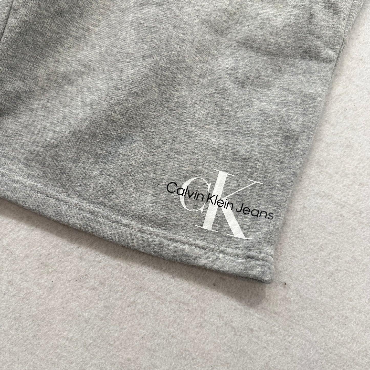 Calvin Klein Men Gray Sweat Shorts Performance Drawstring Sportswear Logo Size M