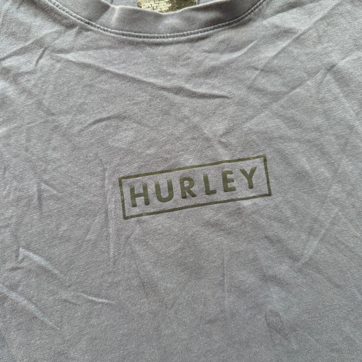 Hurley Men's Slate Gray Cotton T-Shirt Short Sleeves Crew Neck Streetwear Size L