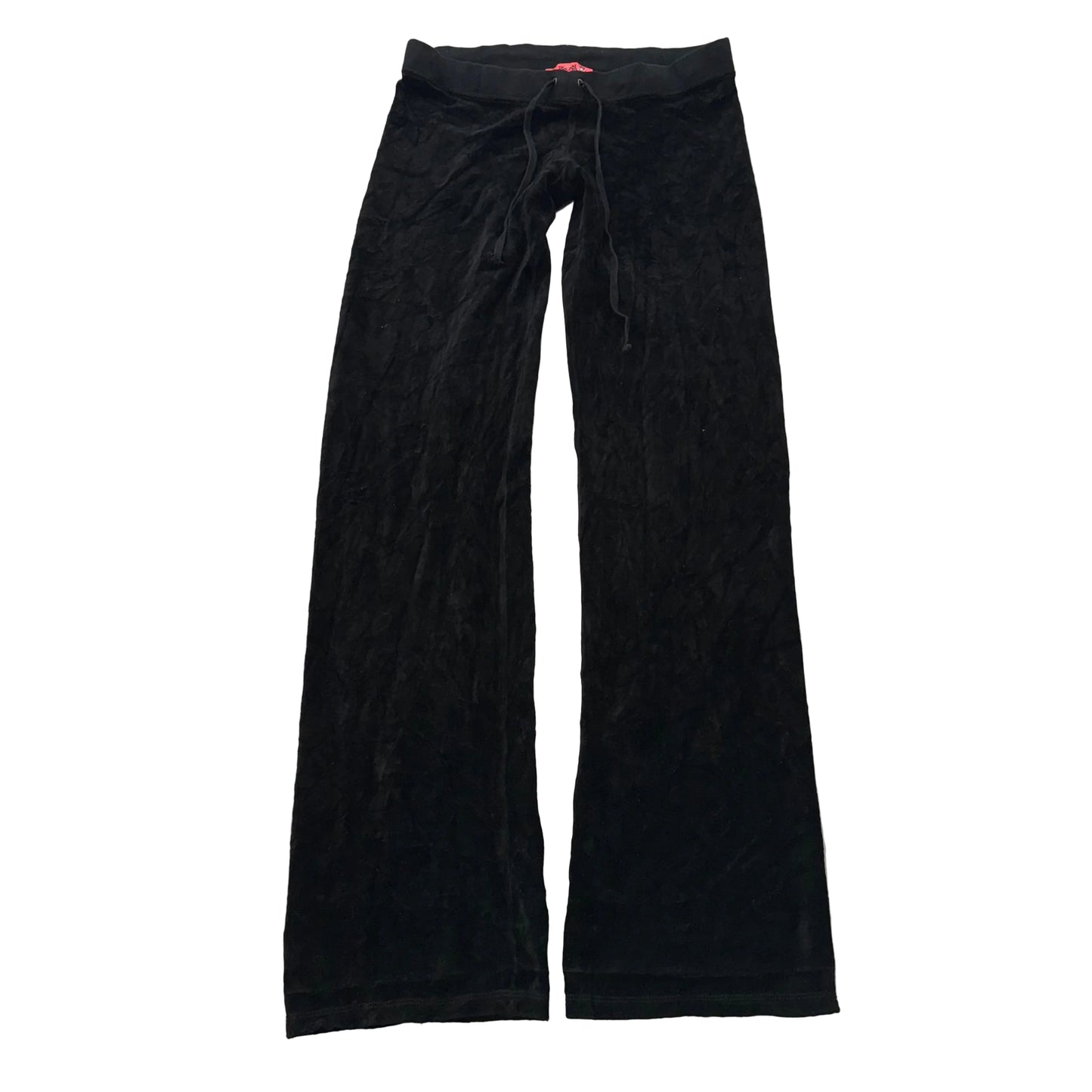 2003 Vintage Juicy Couture Women's Black Velour Flare Track Pant Low Rise Size P