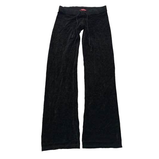 2003 Vintage Juicy Couture Women's Black Velour Flare Track Pant Low Rise Size P