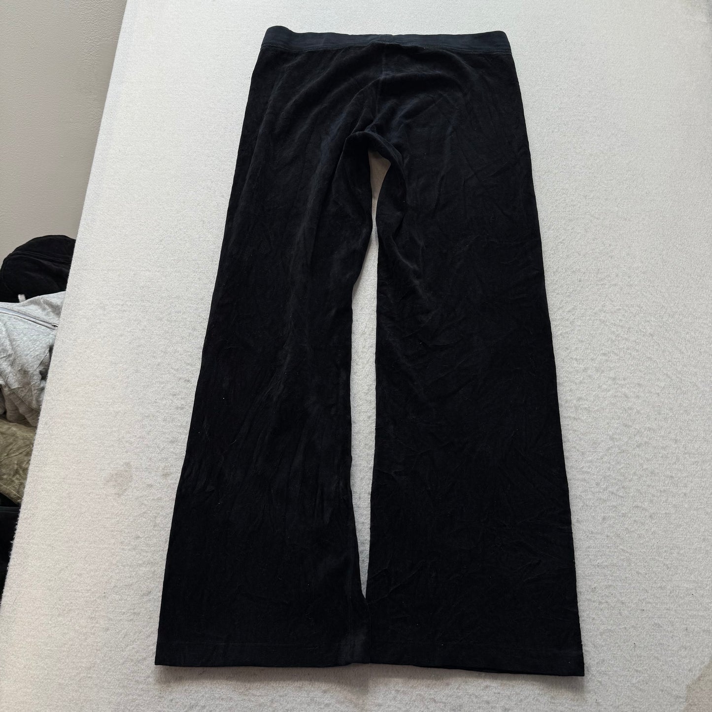 2003 Vintage Juicy Couture Scottie Dogs Womens Black Velour Tracksuit Set Size S