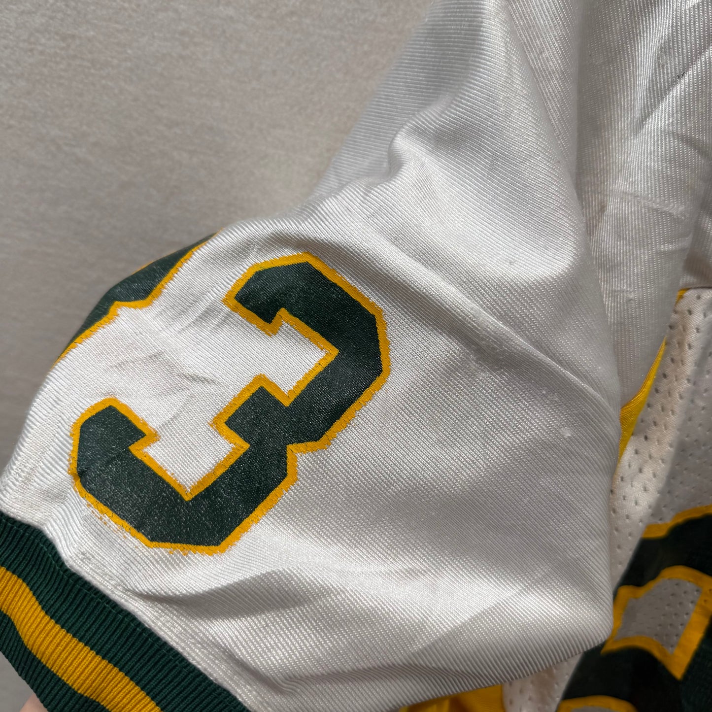 Russell Athletic White Green Yellow Football Jersey 83 Mesh Made in USA Size L