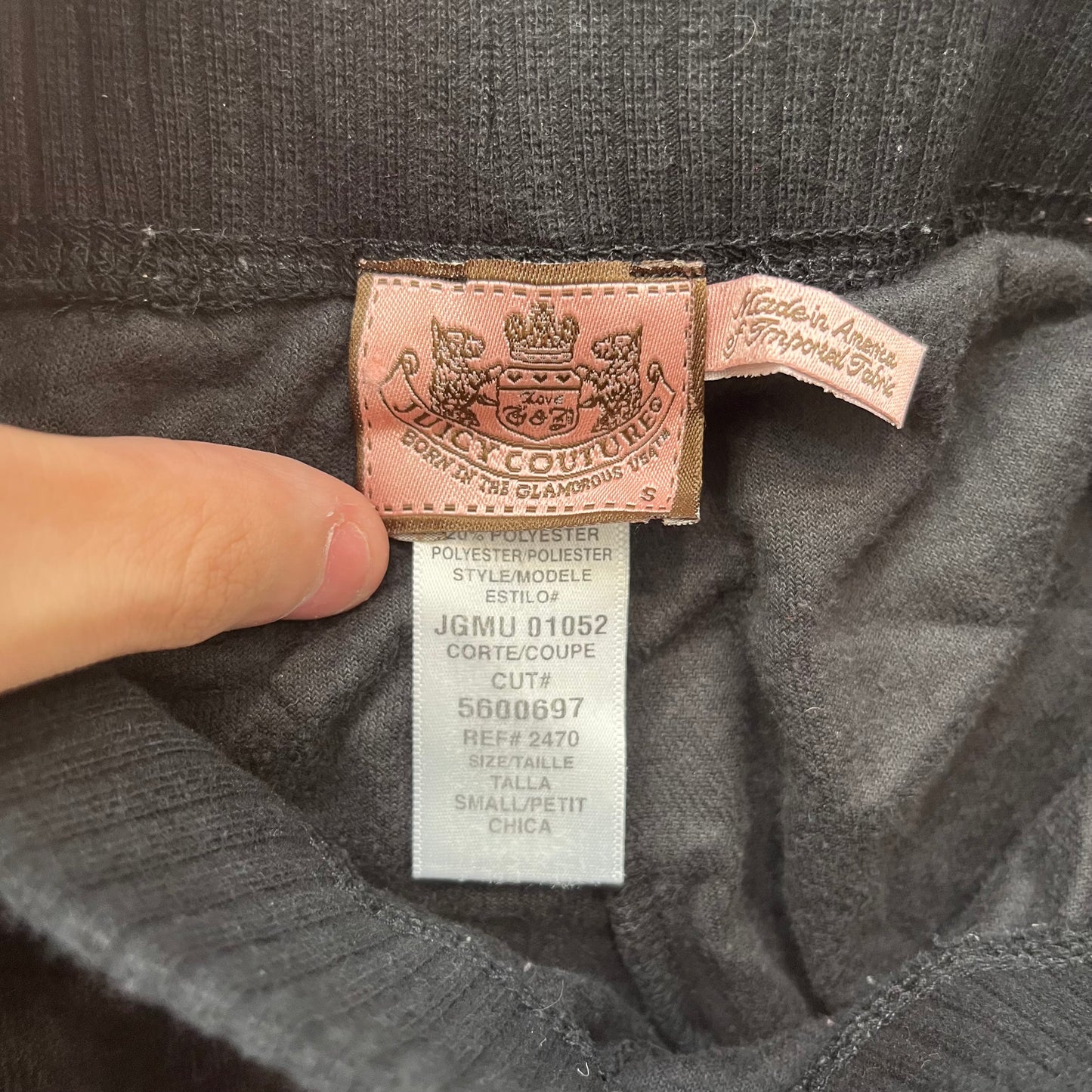 Vintage Juicy Couture Scottie Dogs Womens Black Velour Tracksuit Set Logo Size S