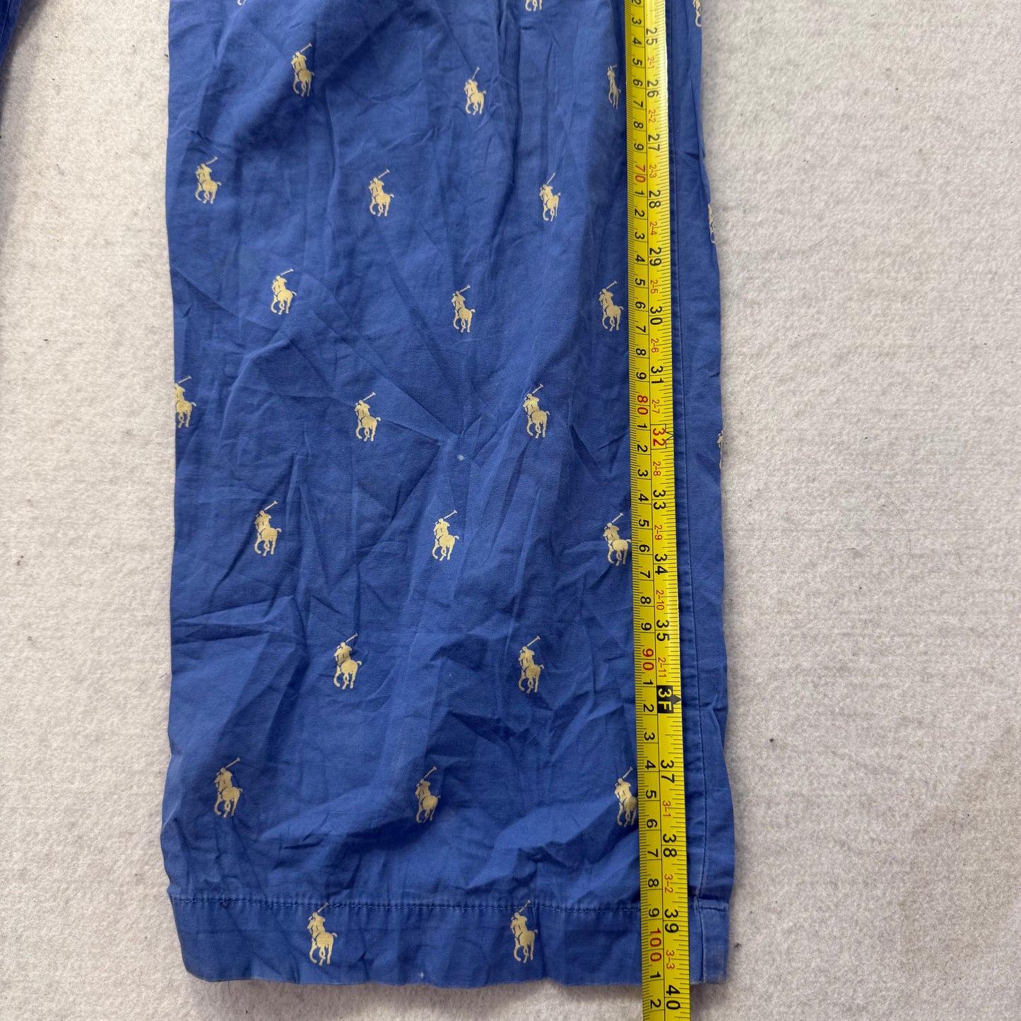 Polo Ralph Lauren Men's Blue Allover Pony Print Pajama Pants Sleepwear Size S