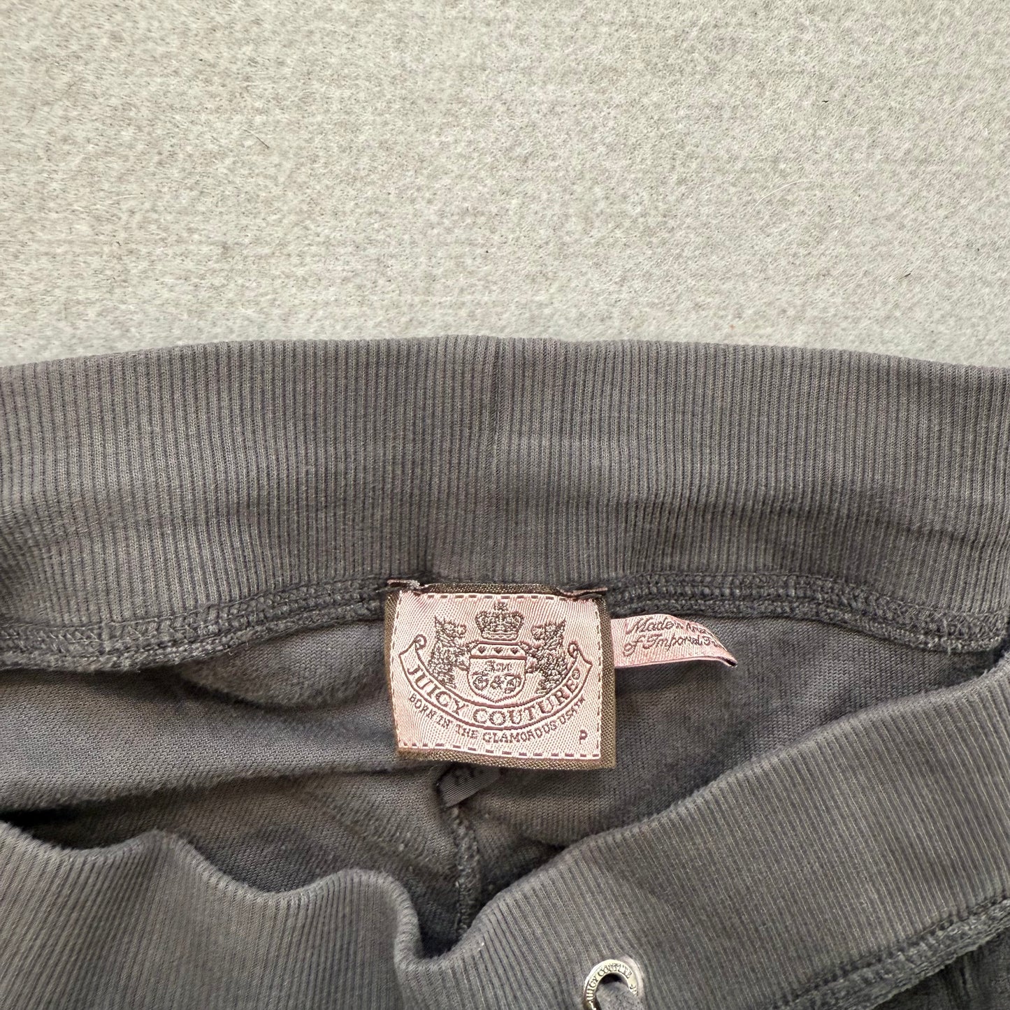 Juicy Couture Women's Gray Velour Flared Leg Track Pant Drawstring Casual Size P