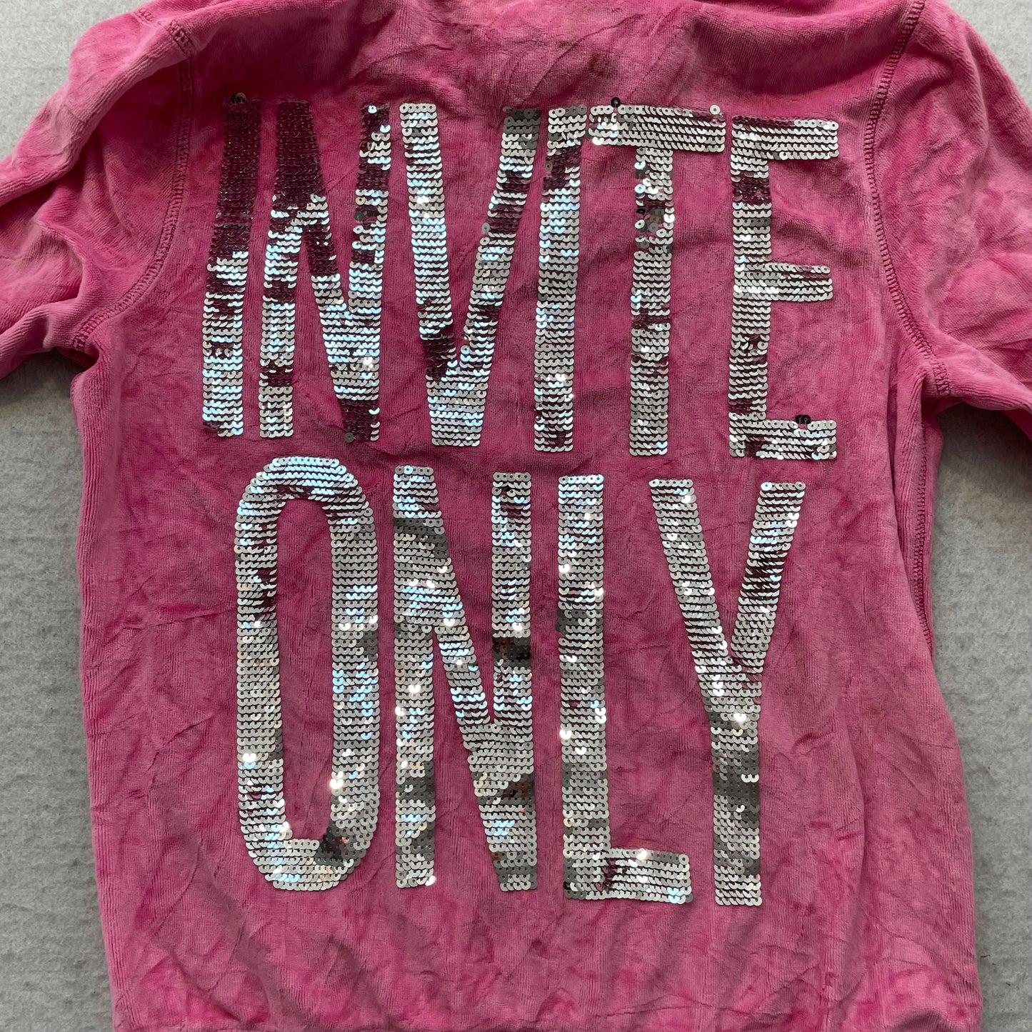 Victoria's Secret PINK Women's Pink Velour Zip-Up Hoodie Sequin Logo Size M