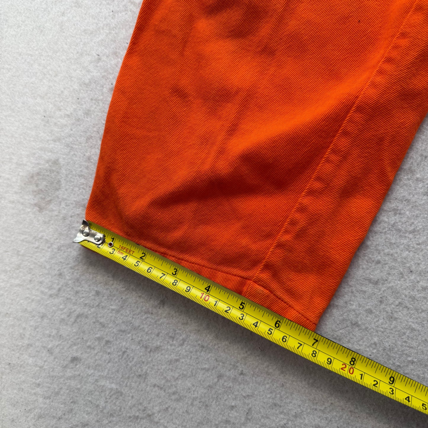 Men's Orange Cotton Blend Racing Style Pants Side Stripe Outdoor Casual Size 30