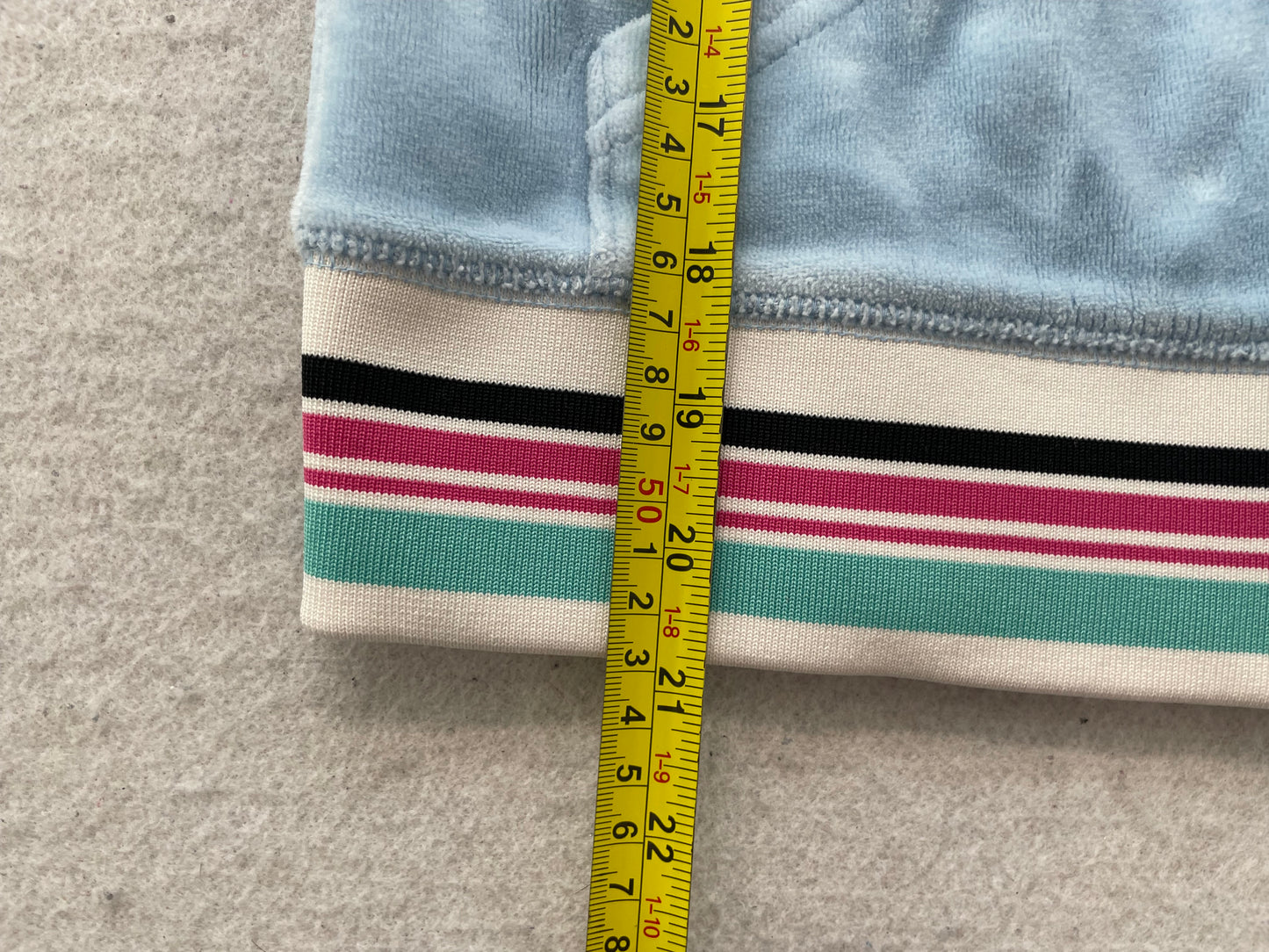 Juicy Couture Women's Baby Blue Velour Zip Up Track Jacket V-Neck Preppy Size S
