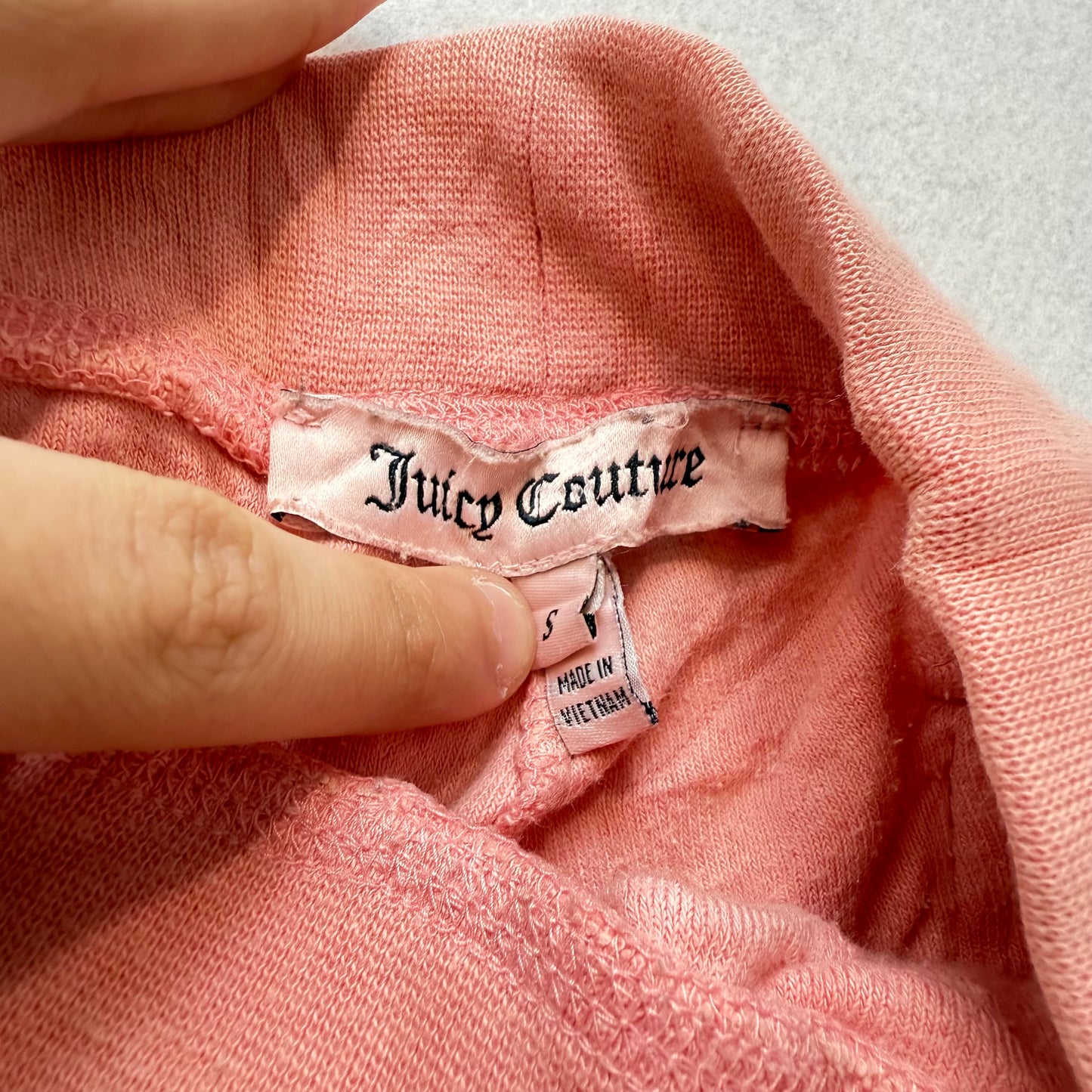 Juicy Couture Women Salmon Pink Velour Flared Track Pant Snap Flap Pocket Size S