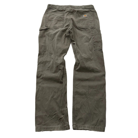 Carhartt Men's Army Green Straight Leg Dungaree Pant Utility Pockets Size 34