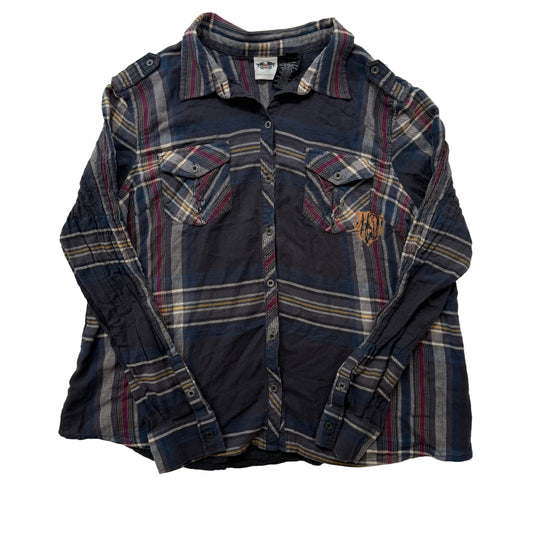 Vintage Genuine Motor Clothes Harley-Davidson plaid button-up shirt size XXL