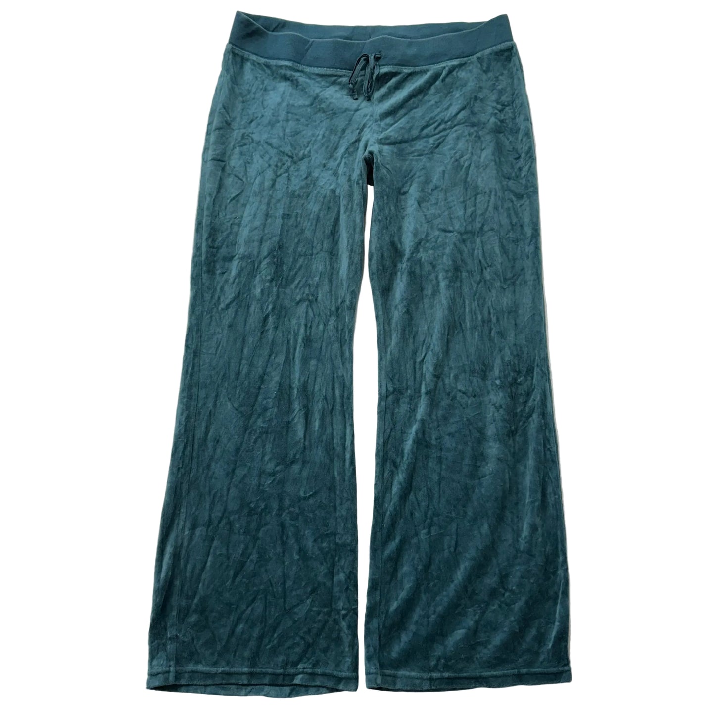 Vintage Juicy Couture Women's Teal Flared Wide Leg Track Pant Loungewear Size L
