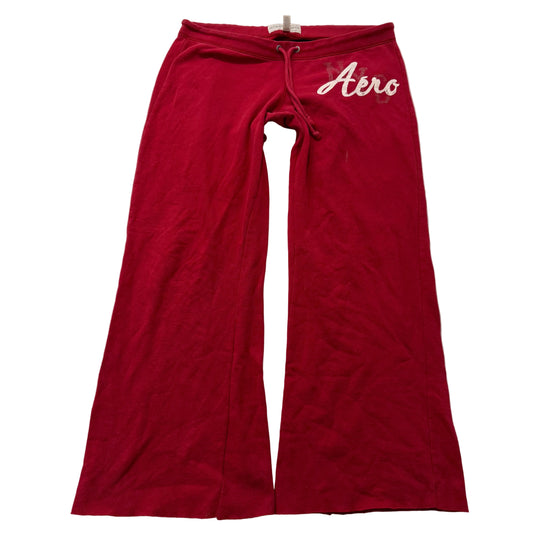 Aéropostale Women's Red Cotton Blend Flared Track Pant Loungewear Y2K Size L