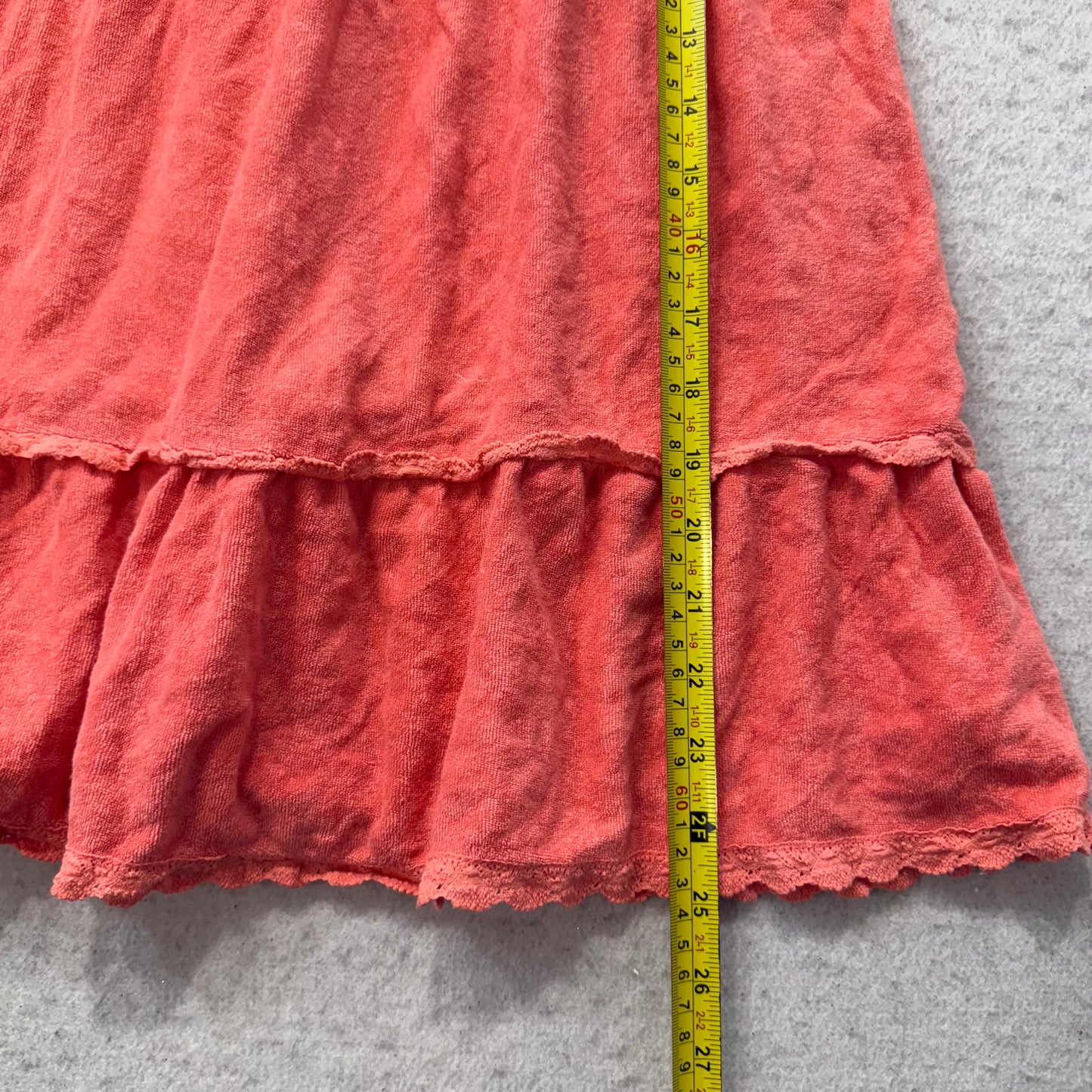 Vintage Juicy Couture Coral Terry Cloth Smocked Tube Dress Shoulder Strap Size S
