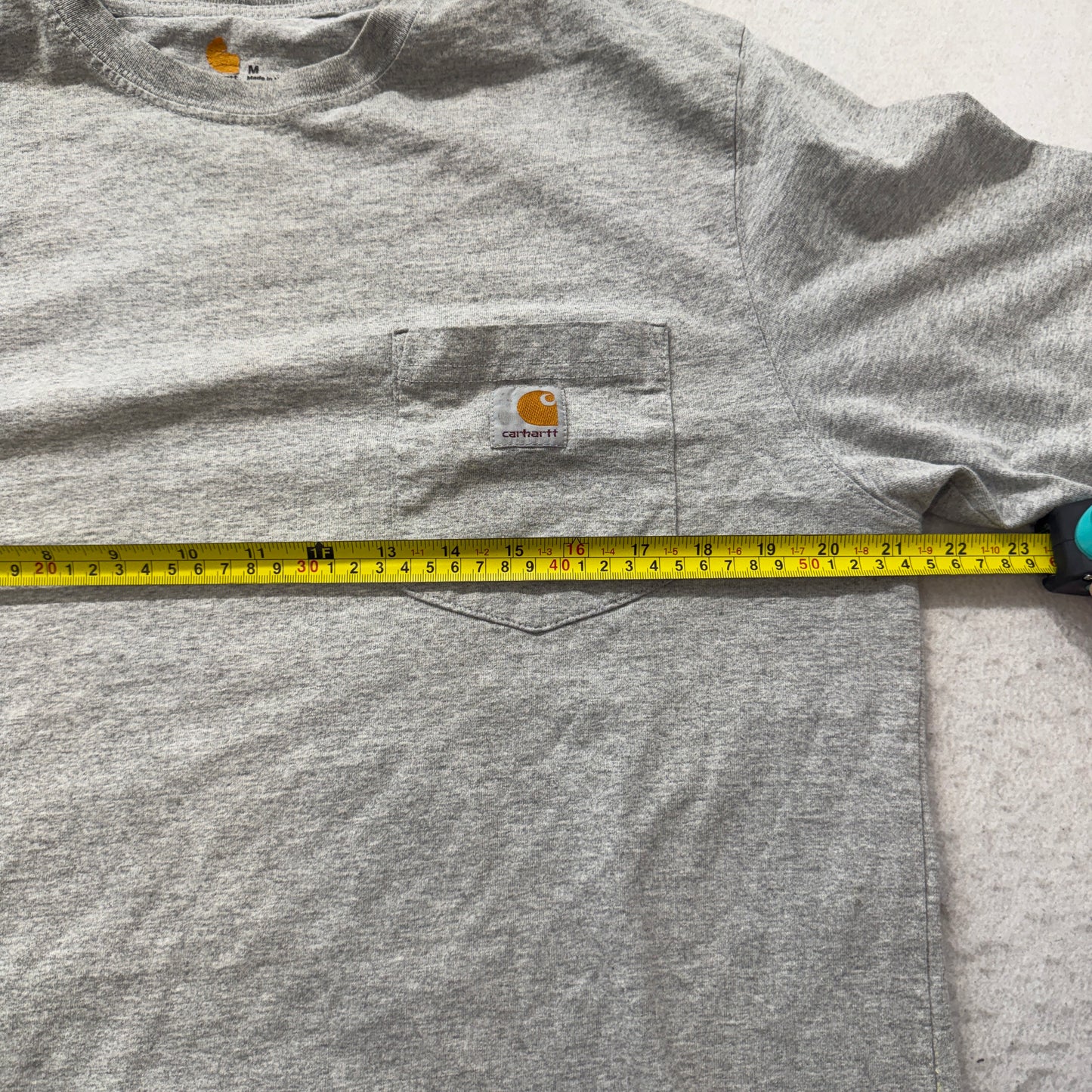Carhartt Original Fit Men's Grey Cotton Blend T-Shirt Short Sleeve Pocket Size M