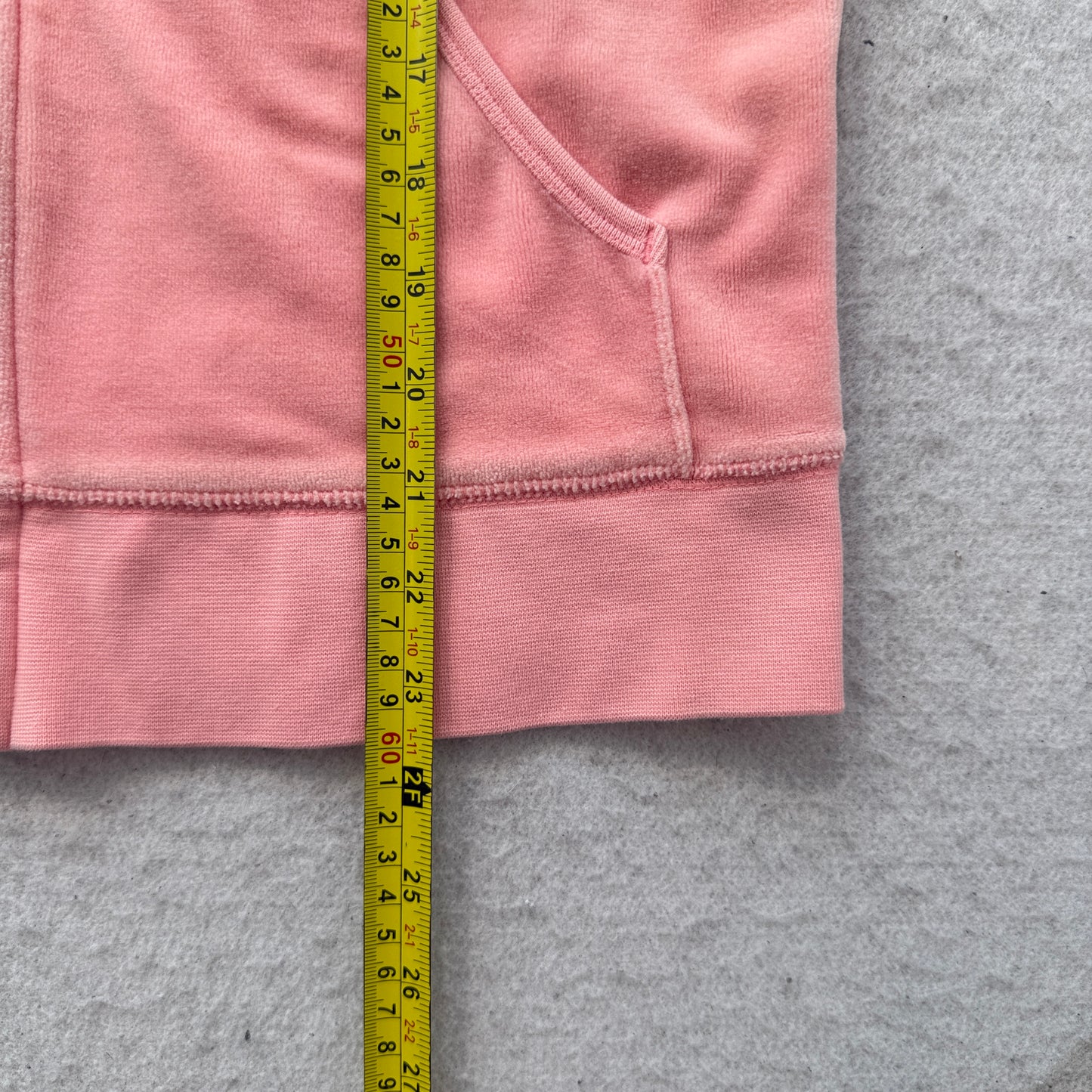 Juicy Couture Women's Coral Pink Velour Zip-Up Hoodie Pockets Casual Logo Size L