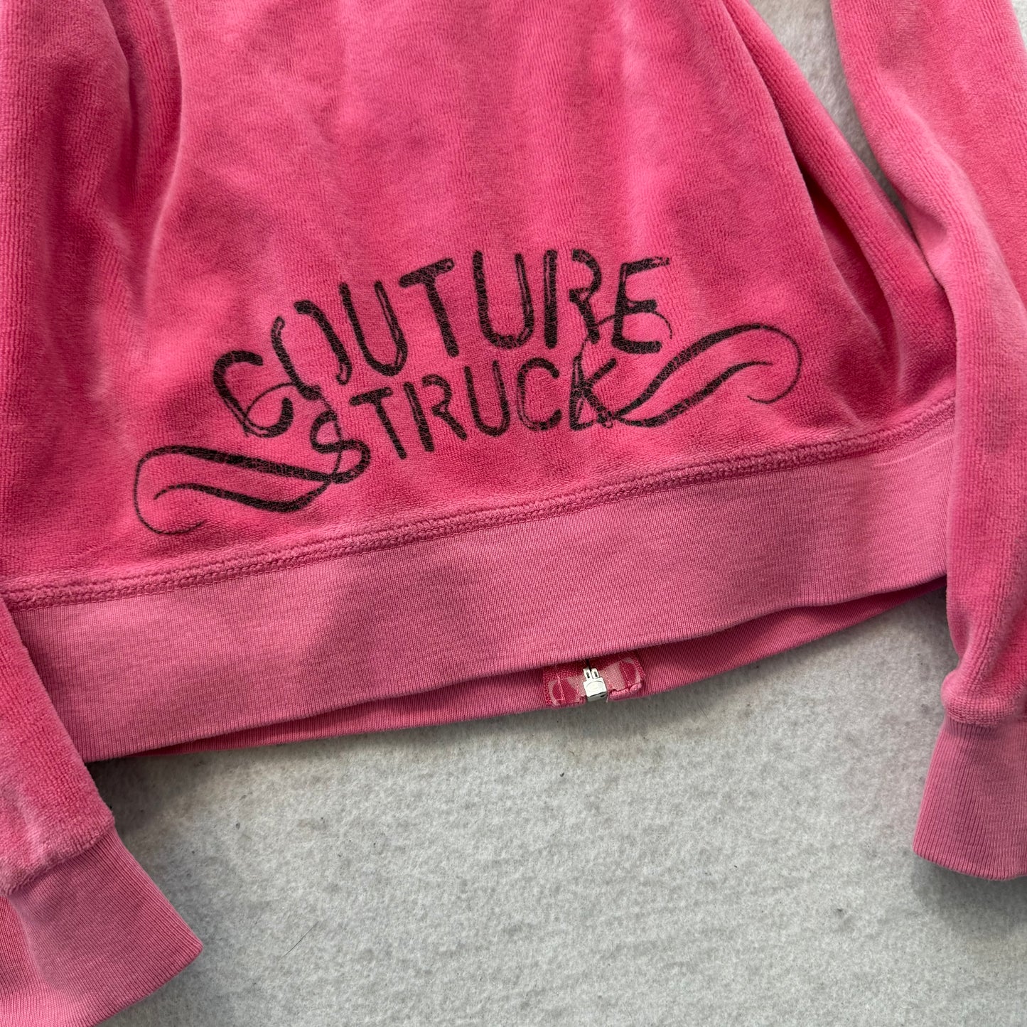 2003 Juicy Couture “Couture Struck” Pink Tracksuit Set Hoodie & Pant Y2k Size 10