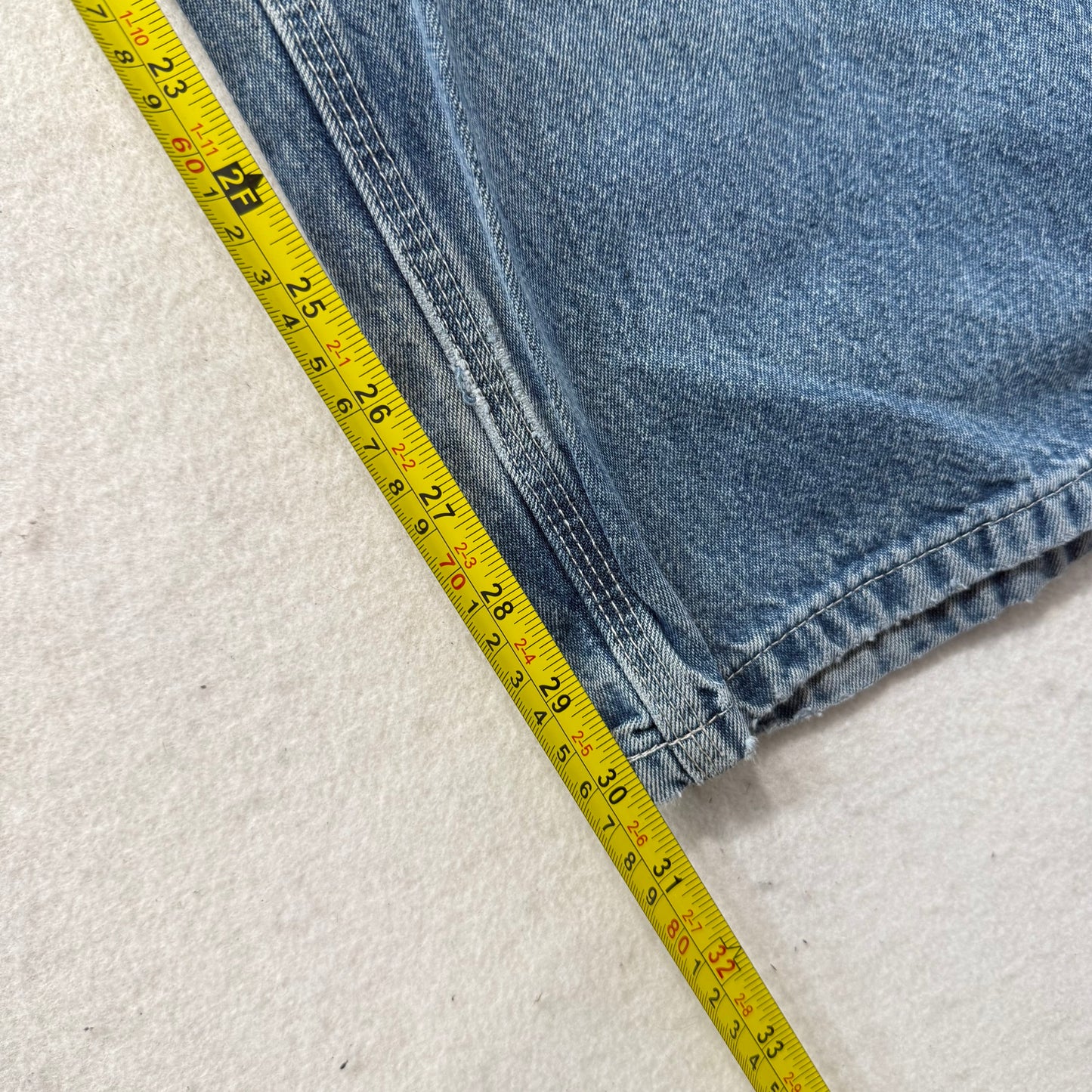 VTG Carhartt Men's Blue Denim Carpenter Jeans Dungaree Fit Pockets Size 35 x 32