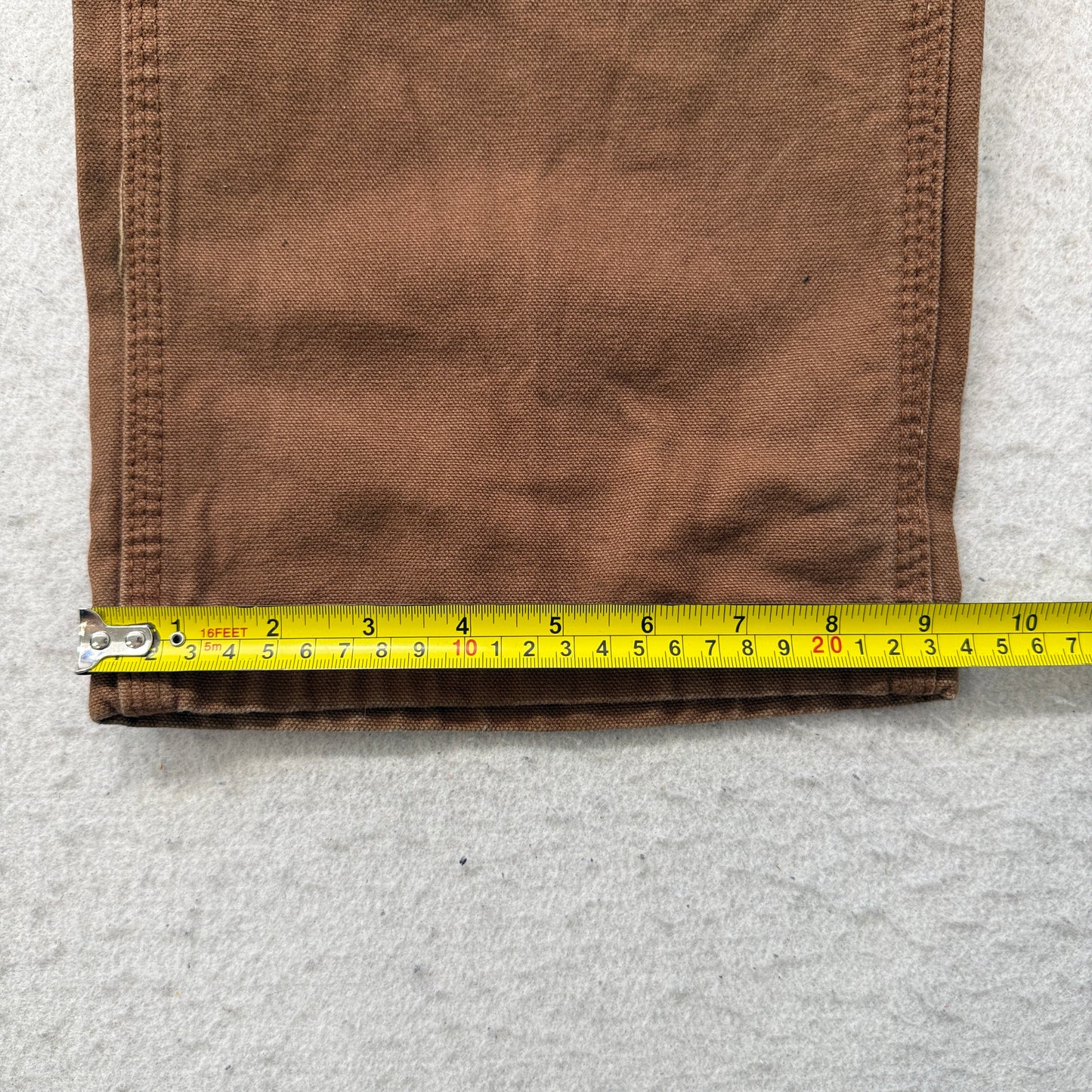 KEY Men's Brown Canvas Carpenter Pants Pockets Classic Logo Relaxed Size 40x34
