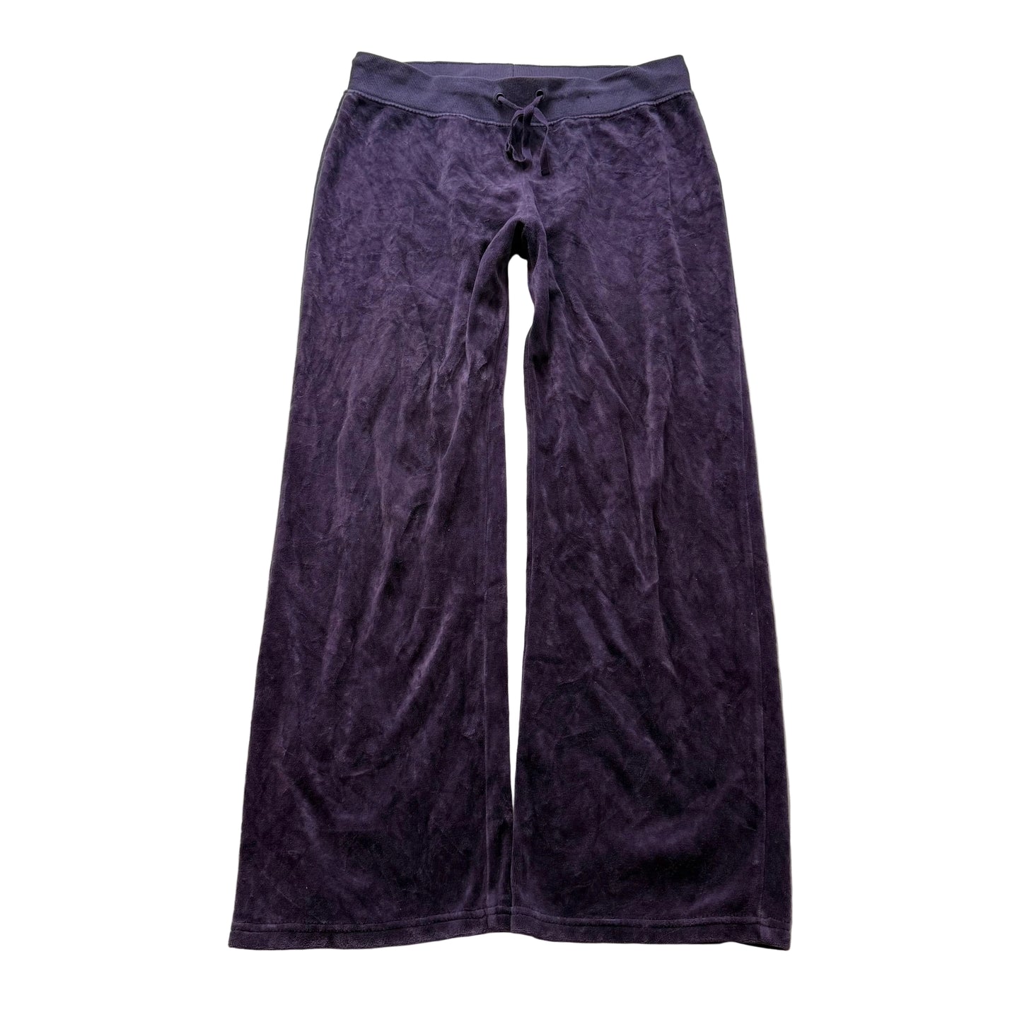 Vintage Juicy Couture Women's Deep Purple Velour Flare Leg Track Pant Y2K Size S