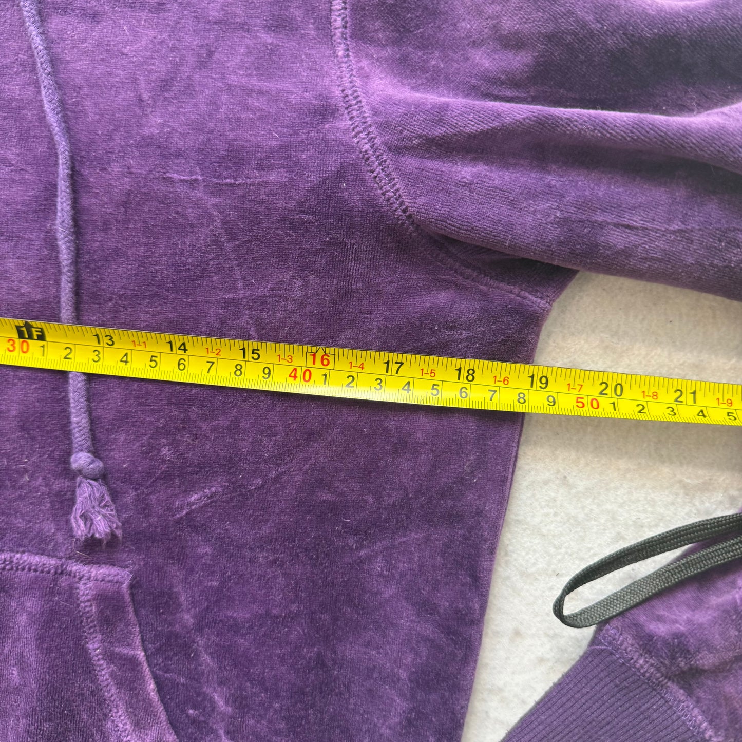Vintage Juicy Couture Women Deep Purple Velour Hoodie & Flared Pant Y2k Size L/S