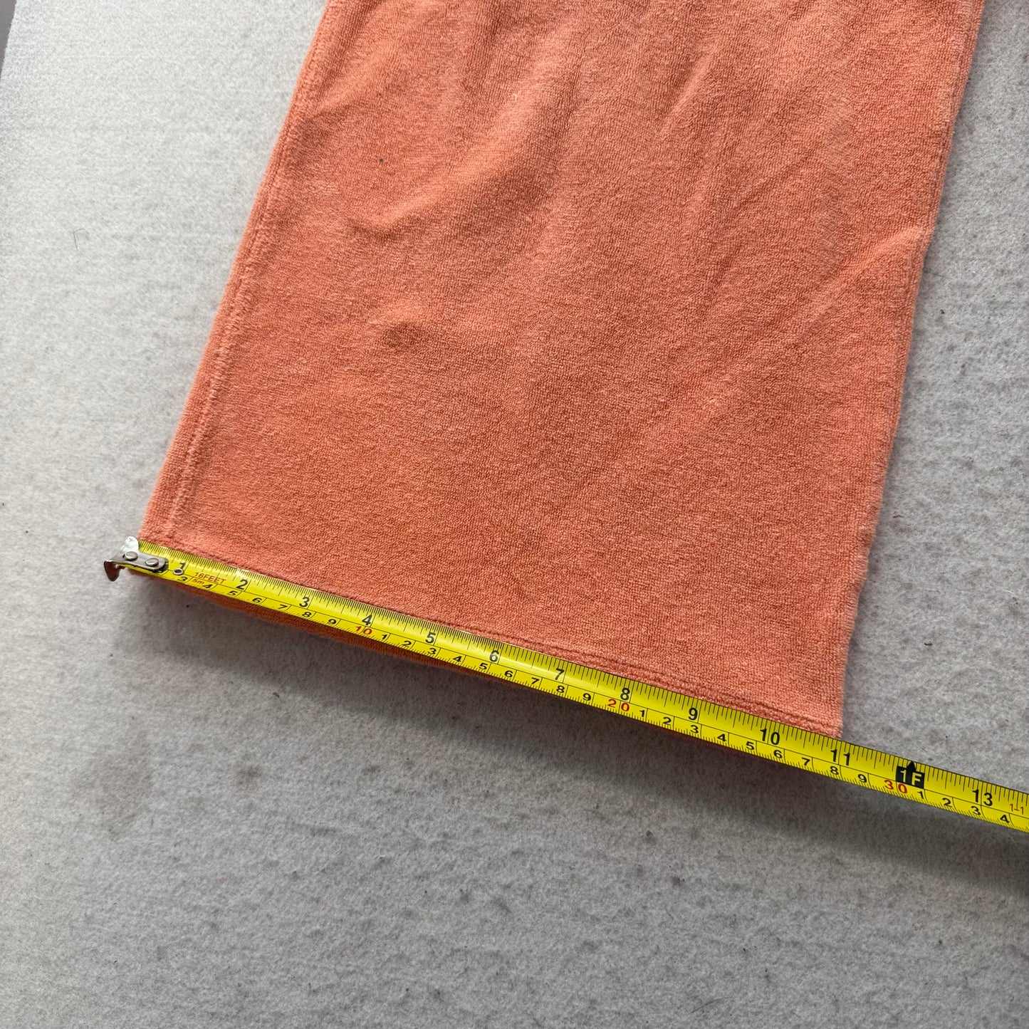 Vintage Bebe Women's Coral Terry Cloth Wide Leg Cropped Capri Pant Logo Size L