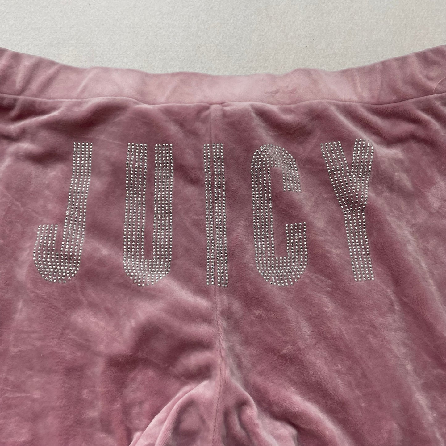 Juicy Couture Women's Rose Pink Velour Flared Leg Track Pant Classic Fit Size XL