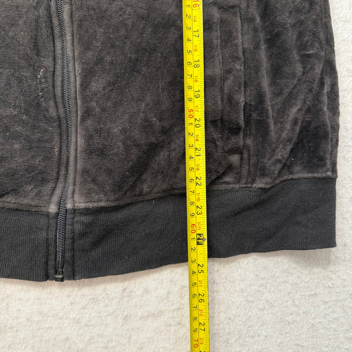 Vintage Juicy Couture Women Dark Brown Velour Jacket & Pant Tracksuit Set Size L
