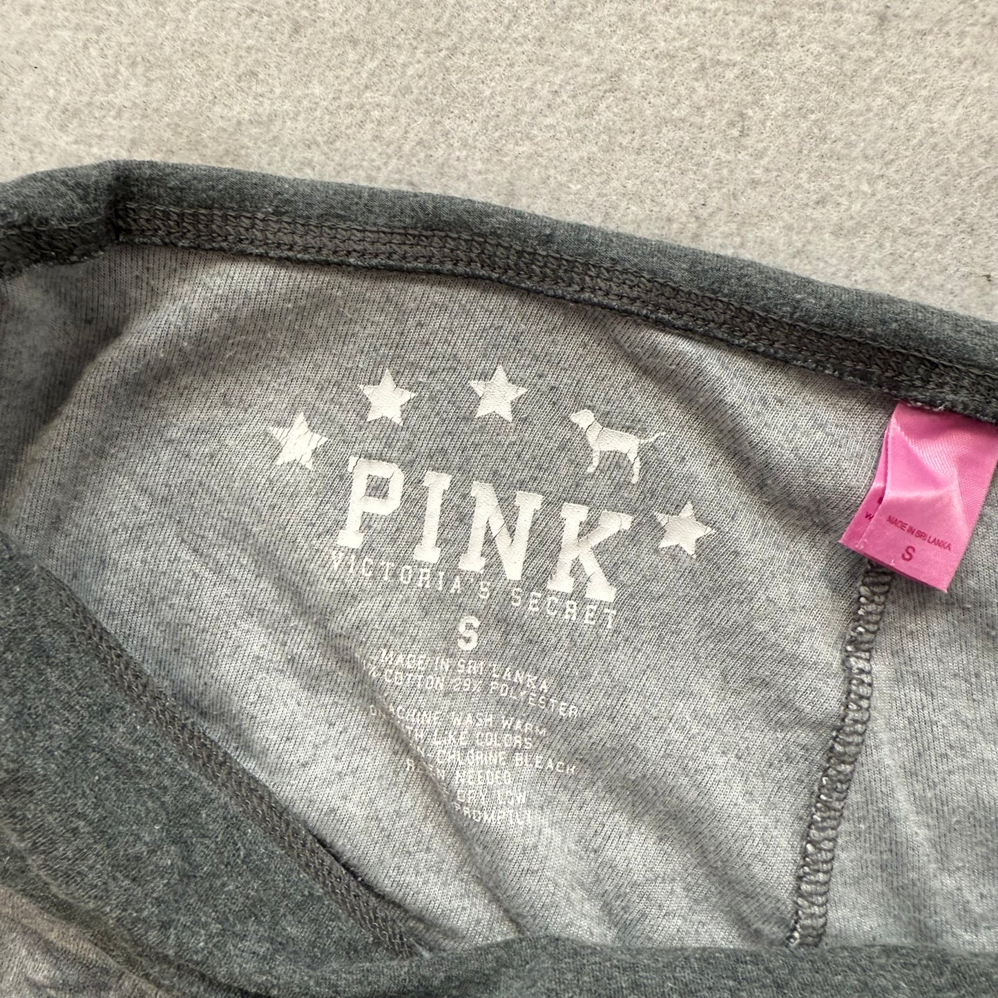 PINK Victoria's Secret Women's Heather Gray Velour Flared Track Pant Y2K Size S