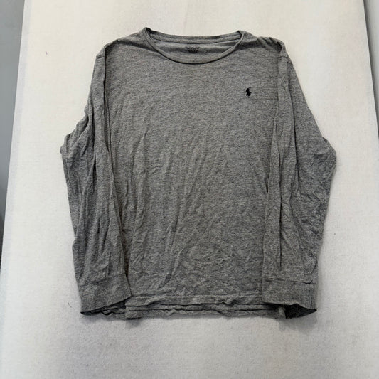 Polo Ralph Lauren Heather Gray Long Sleeve T-Shirt Black Pony Logo Custom Slim Fit