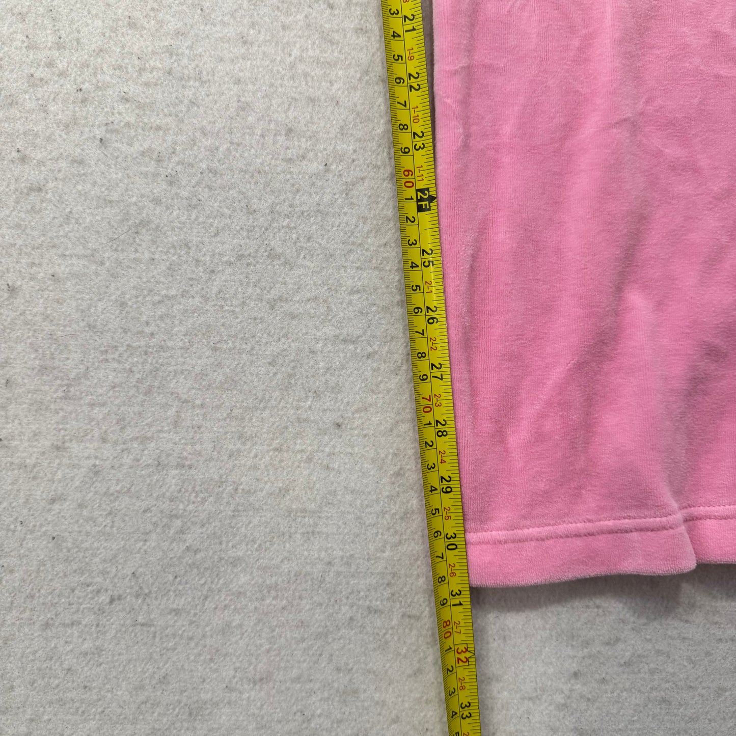 Juicy Couture Women's Pink Velour Flared Track Pants Pockets Drawstring Size M