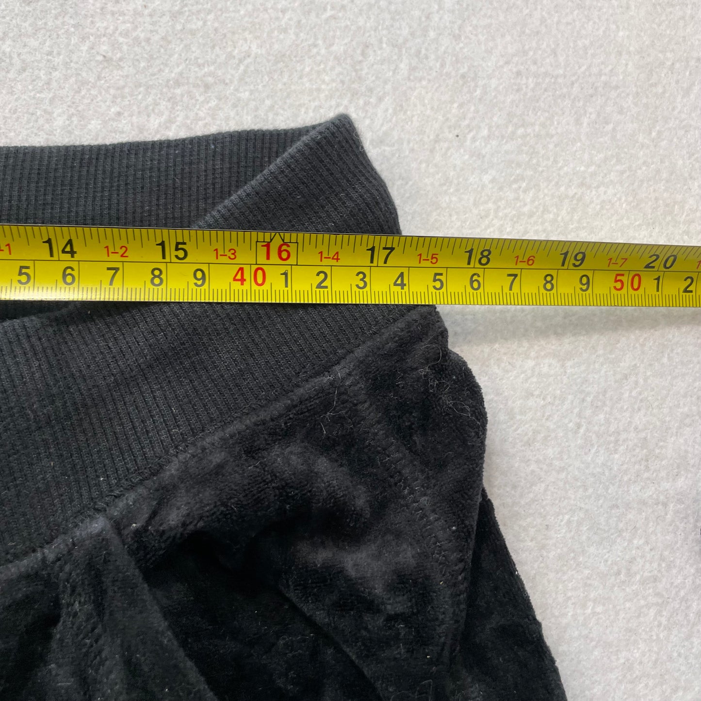 Vintage Juicy Couture Women's Black Velour Flared Track Pants Drawstring Size L