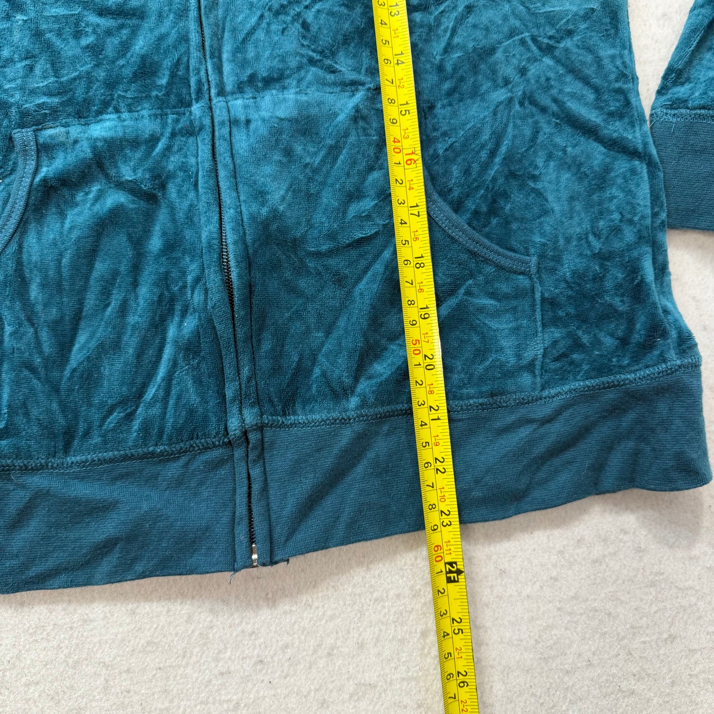 Vintage Juicy Couture "Scottie Dogs" Women's Deep Lagoon Full Zip Hoodie Size L